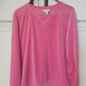NWOT Time and Tru Vibrant Pink Velour Top